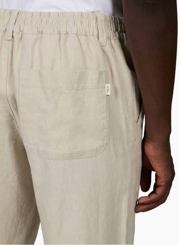 LES DEUX - Pantalon Droit en Lin et Coton Beige Sable - Lothaire