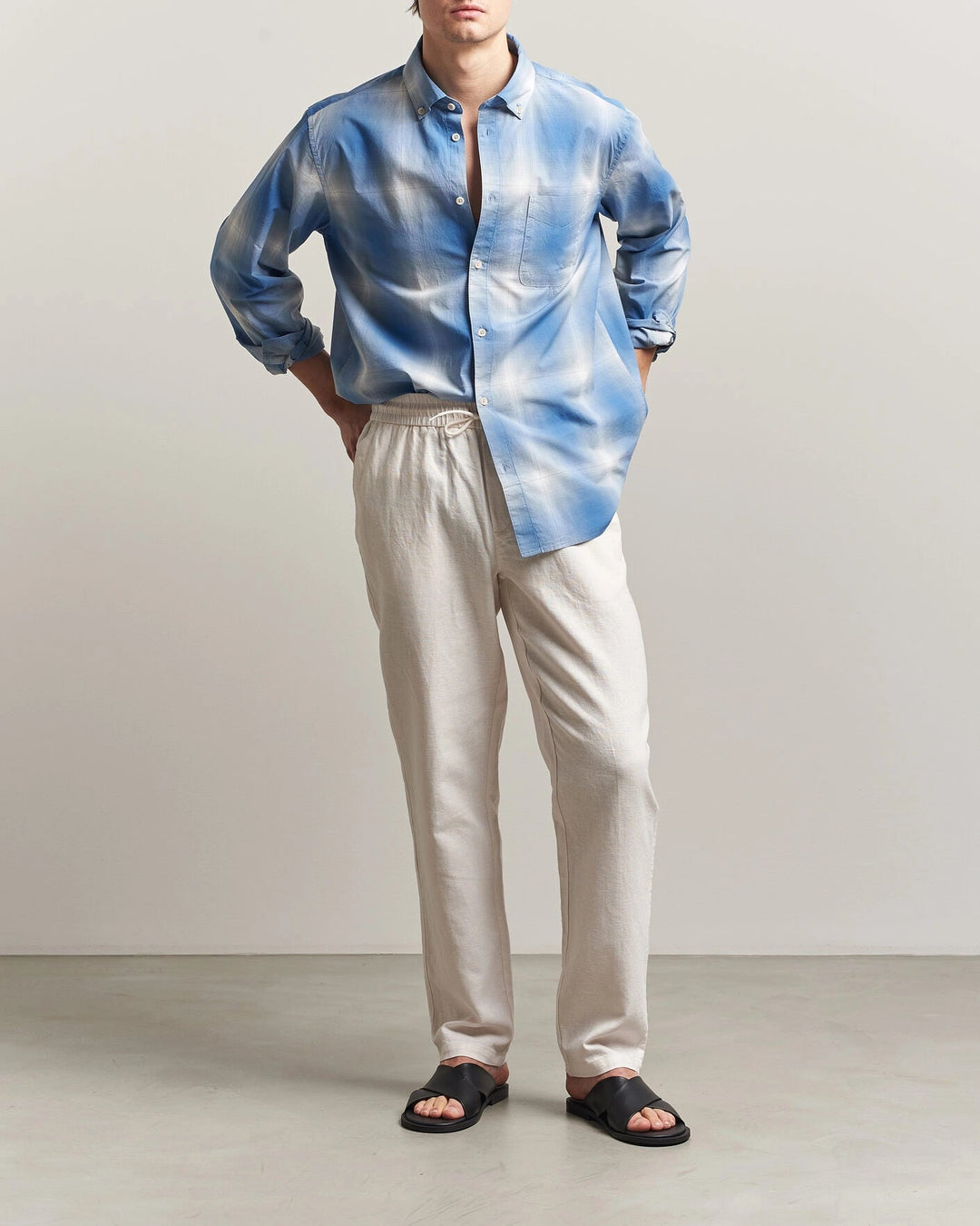LES DEUX - Patrick Heavy Linen/Cotton Pants Blanc crème - Lothaire