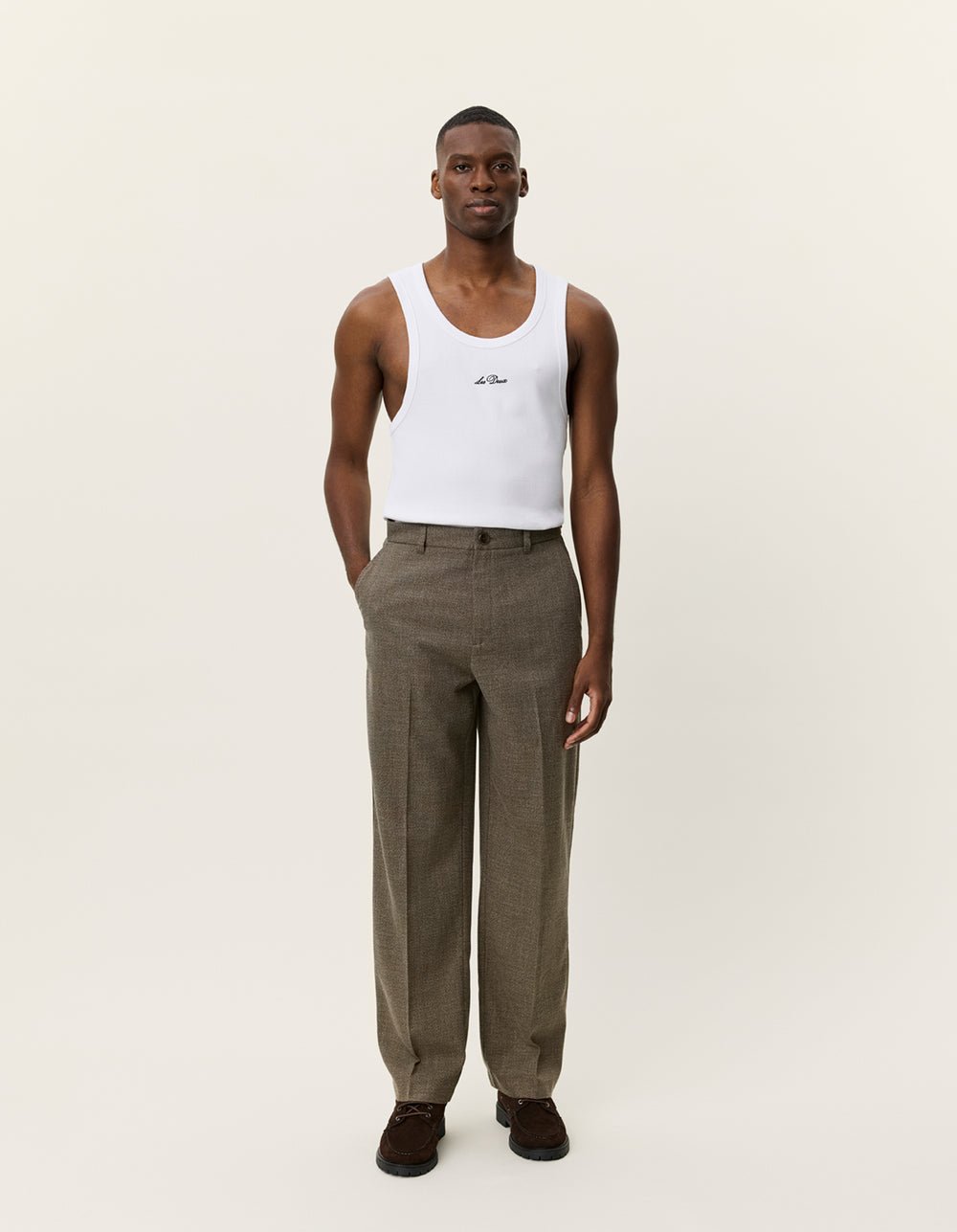 LES DEUX - Randall Melange Suit Pants Marron mélangé - Lothaire