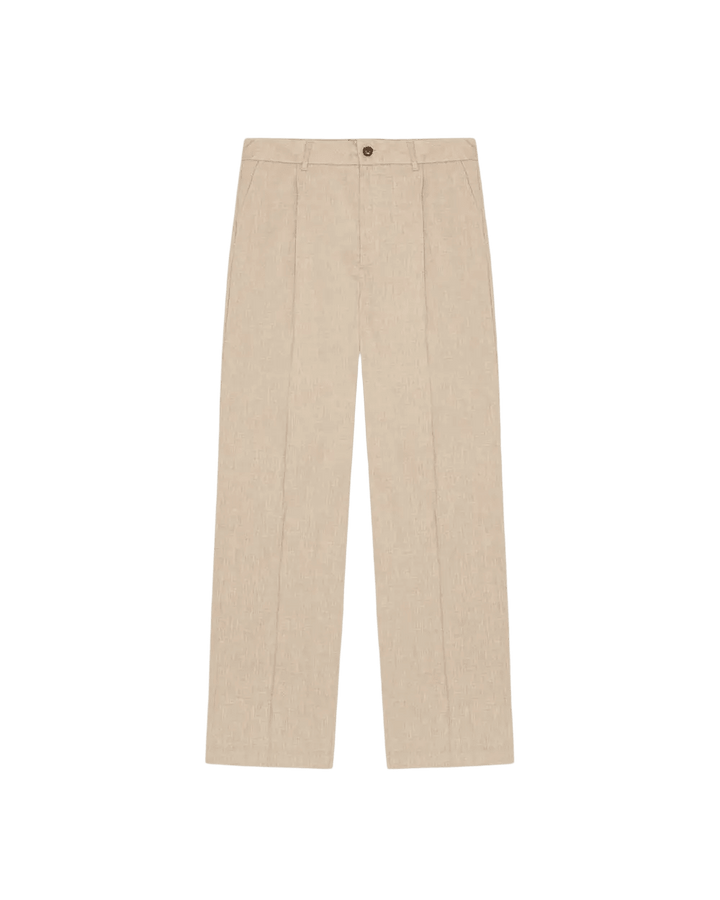 LES DEUX - Reece Pleated Slub Suit Pants Beige sable - Lothaire