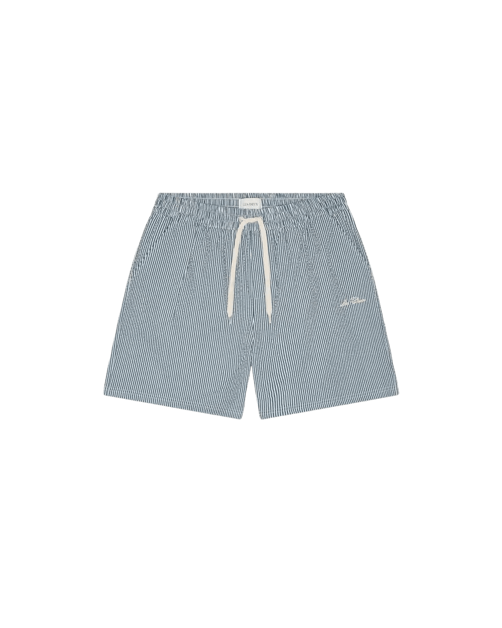 LES DEUX – Short de bain Seersucker Bleu denim foncé - Lothaire
