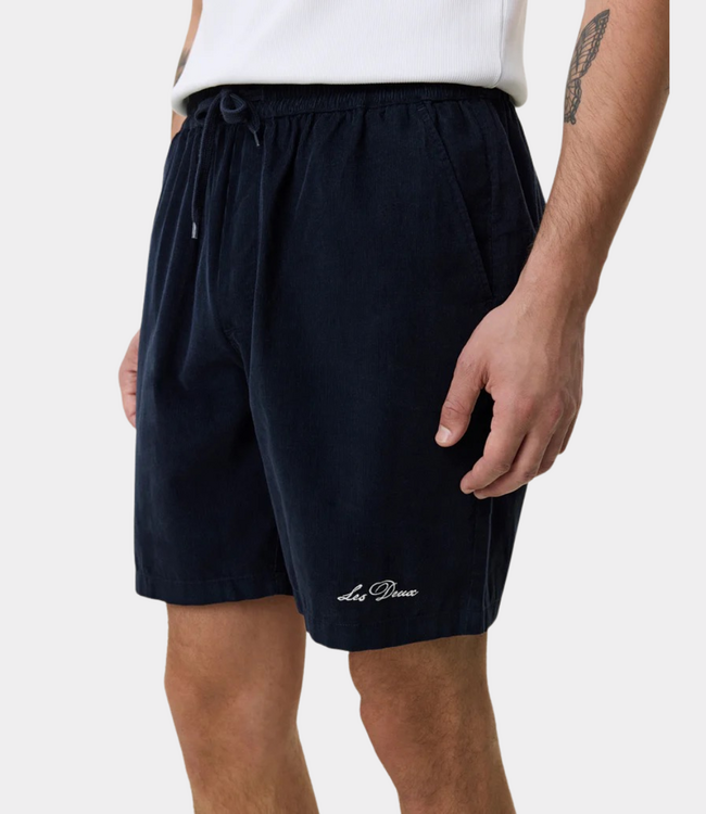 LES DEUX – Short en velours côtelé Bleu nuit foncé