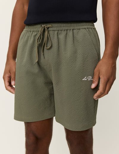 LES DEUX - Stan Seersucker Swim Shorts Vert sauge - Lothaire