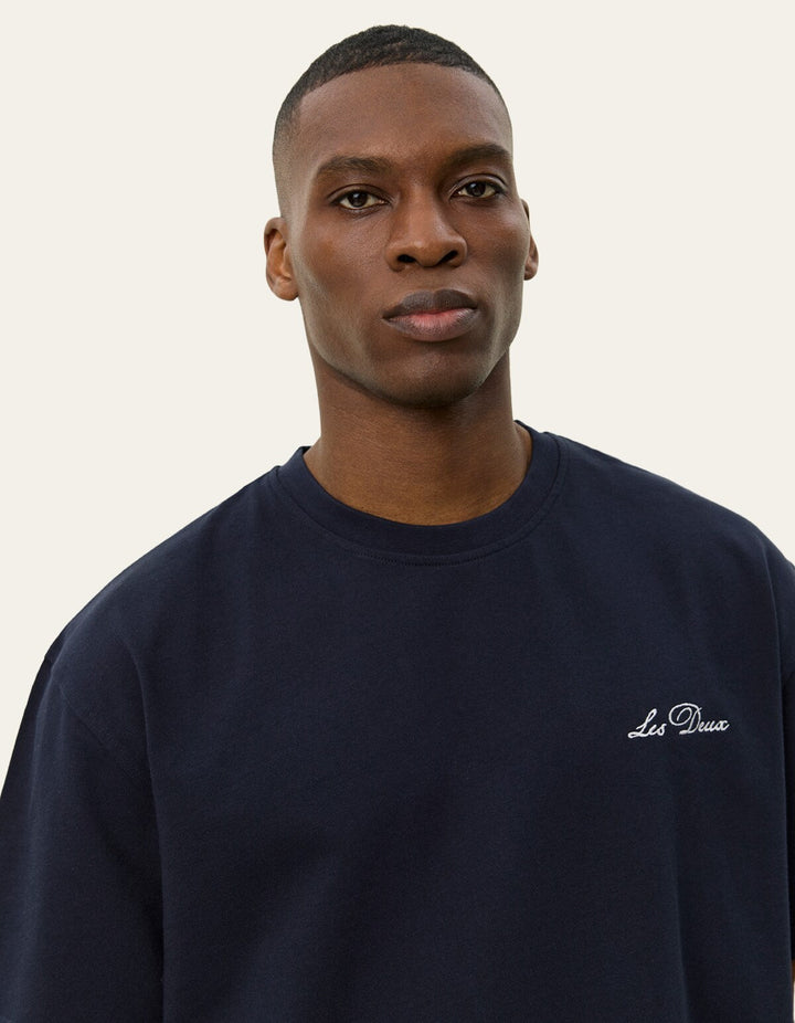 LES DEUX - T-shirt Signature Bleu marine - Lothaire