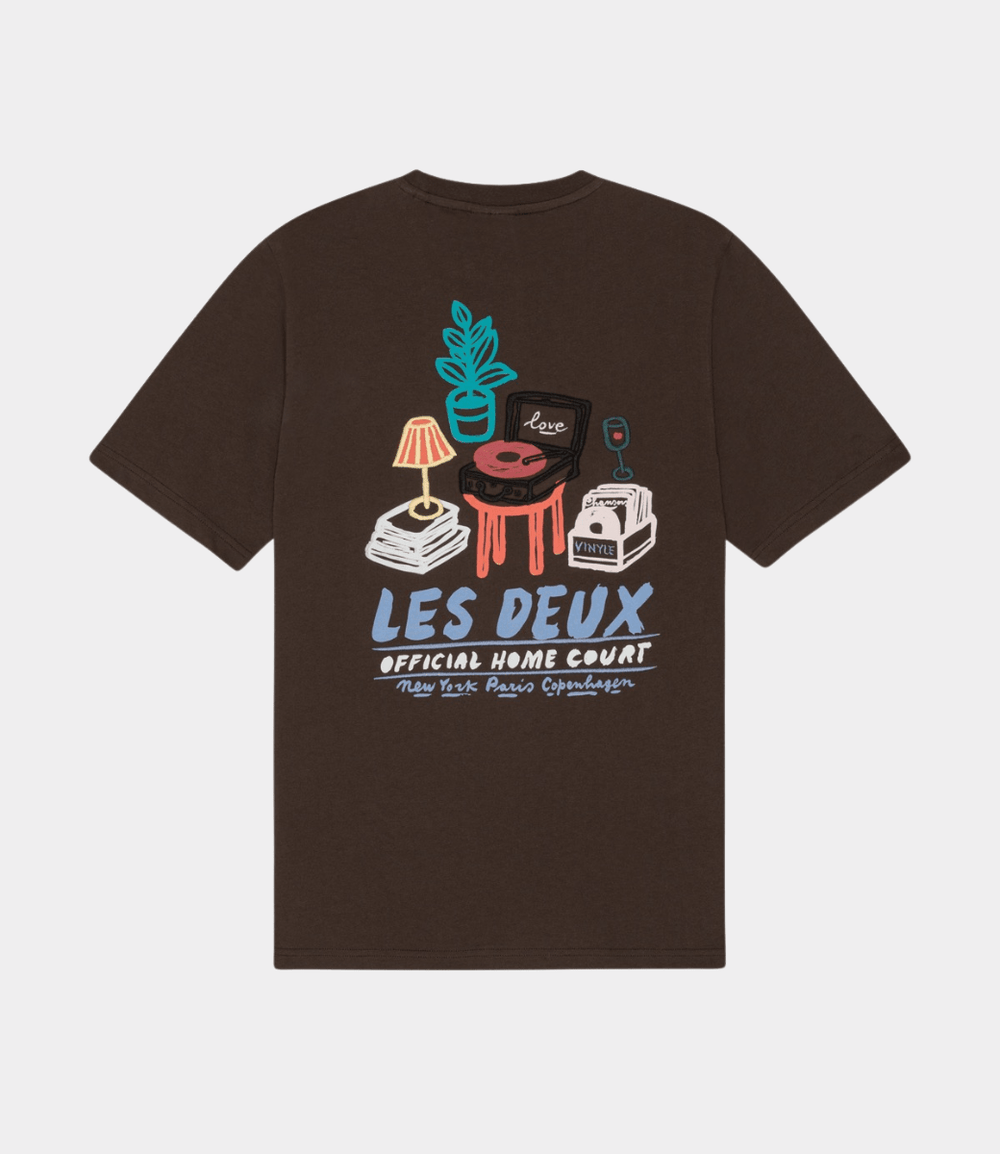 LES DEUX - T-Shirts Record Marron foncé - Lothaire