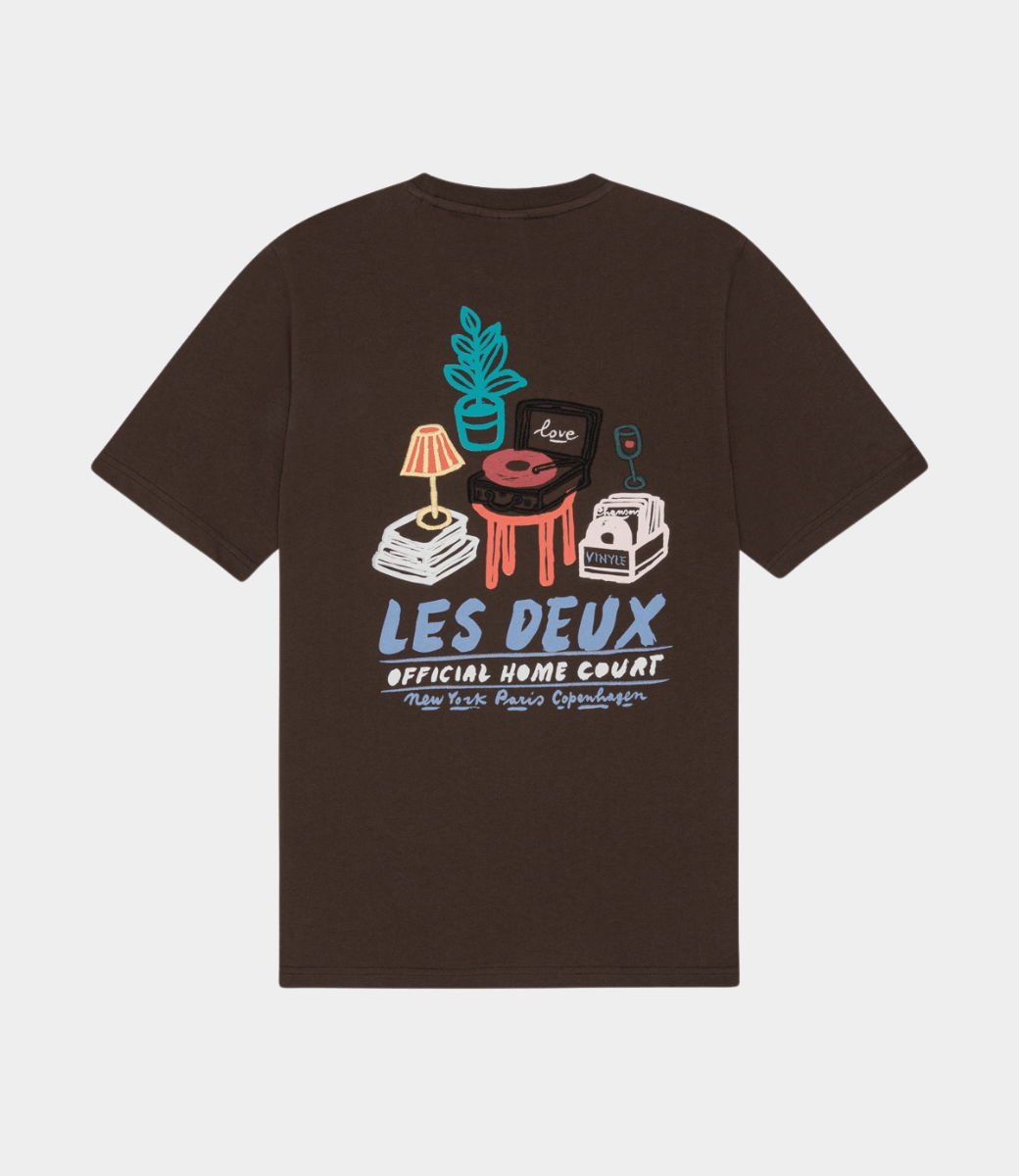 LES DEUX - T-Shirts Record Marron foncé - Lothaire