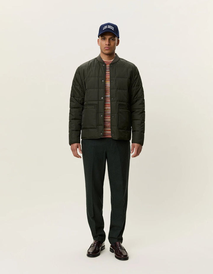 LES DEUX - Veste bomber matelassée Vert résine - Lothaire