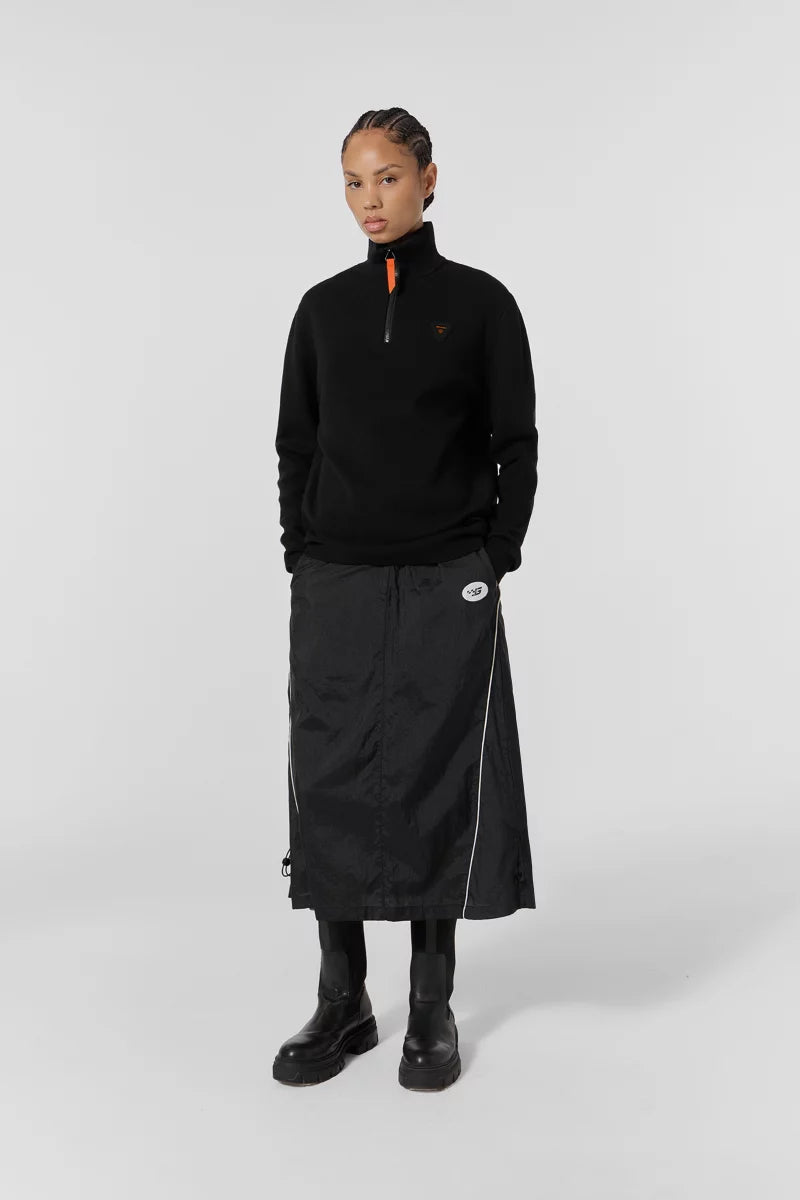 GERTRUDE - Pull Lewispatch col camionneur en maille jacquard Noir