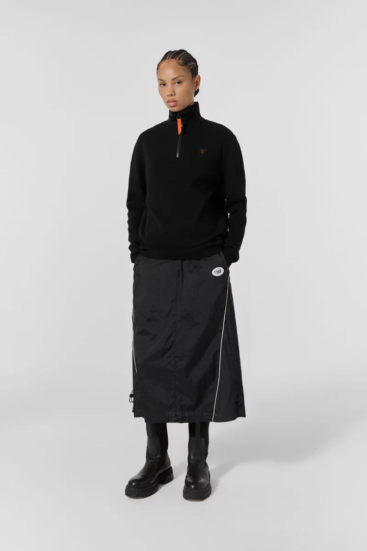 GERTRUDE - Pull Lewispatch col camionneur en maille jacquard Noir