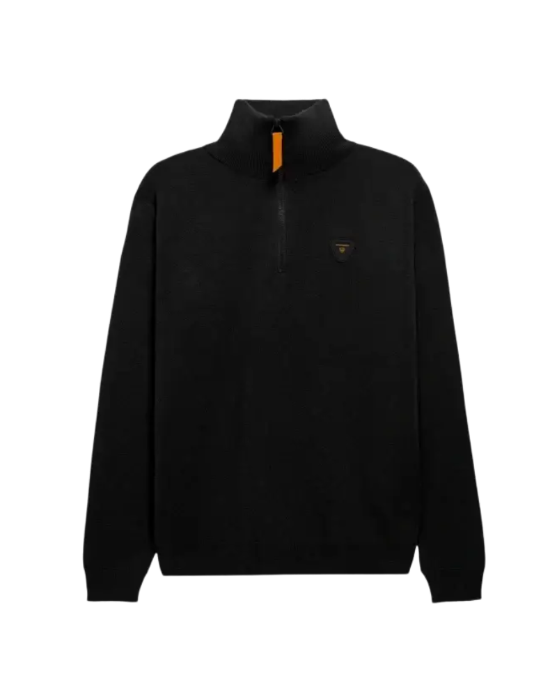 GERTRUDE - Pull Lewispatch col camionneur en maille jacquard Noir