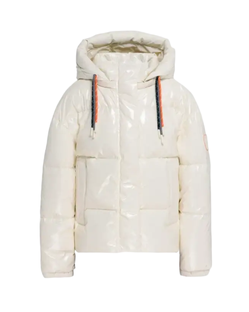 GERTRUDE - Doudoune Lilibright courte glossy Blanc Crème