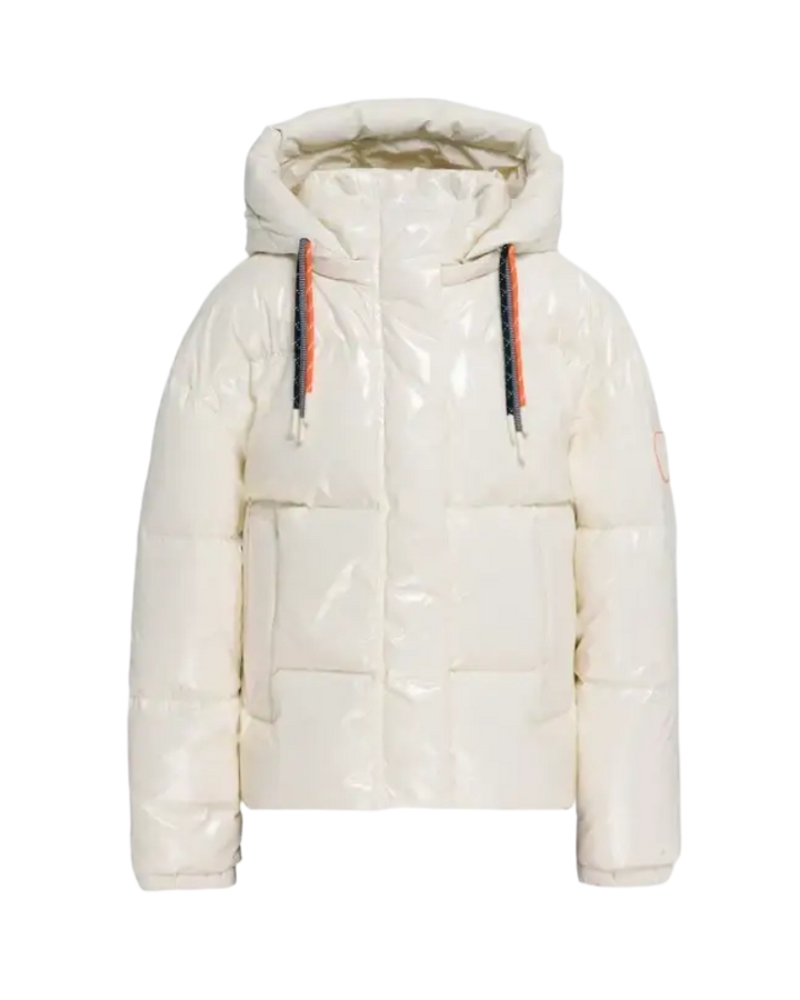GERTRUDE - Doudoune Lilibright courte glossy Blanc Crème