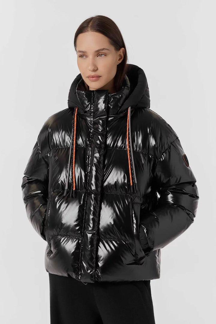 GERTRUDE - Doudoune Lilibright courte glossy Noir