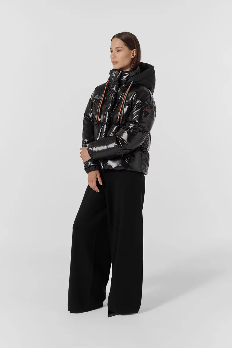 GERTRUDE - Doudoune Lilibright courte glossy Noir