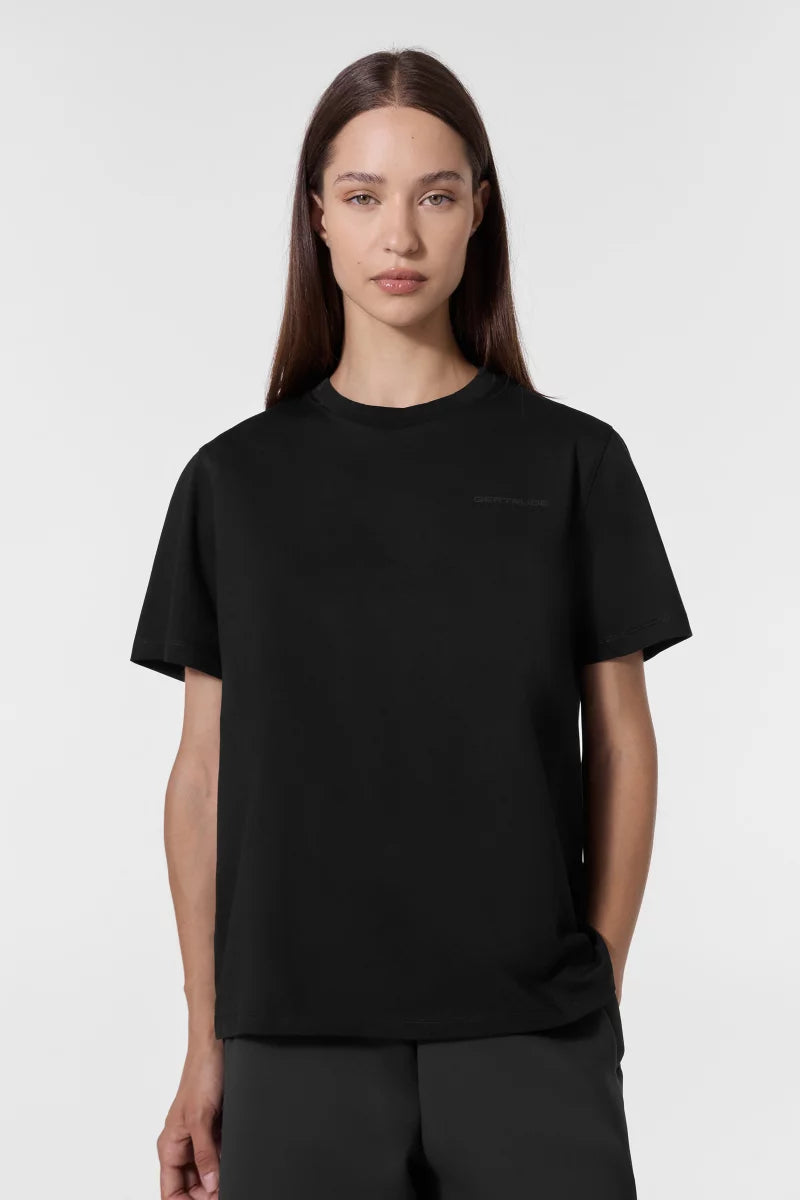 GERTRUDE - T-shirt Louisecircle coupe droite Noir
