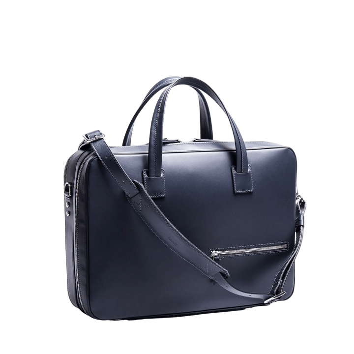 Lundi Paris - BELLECOURT - Marine | Sac ordinateur 36 heures lundi en cuir lisse - Lothaire