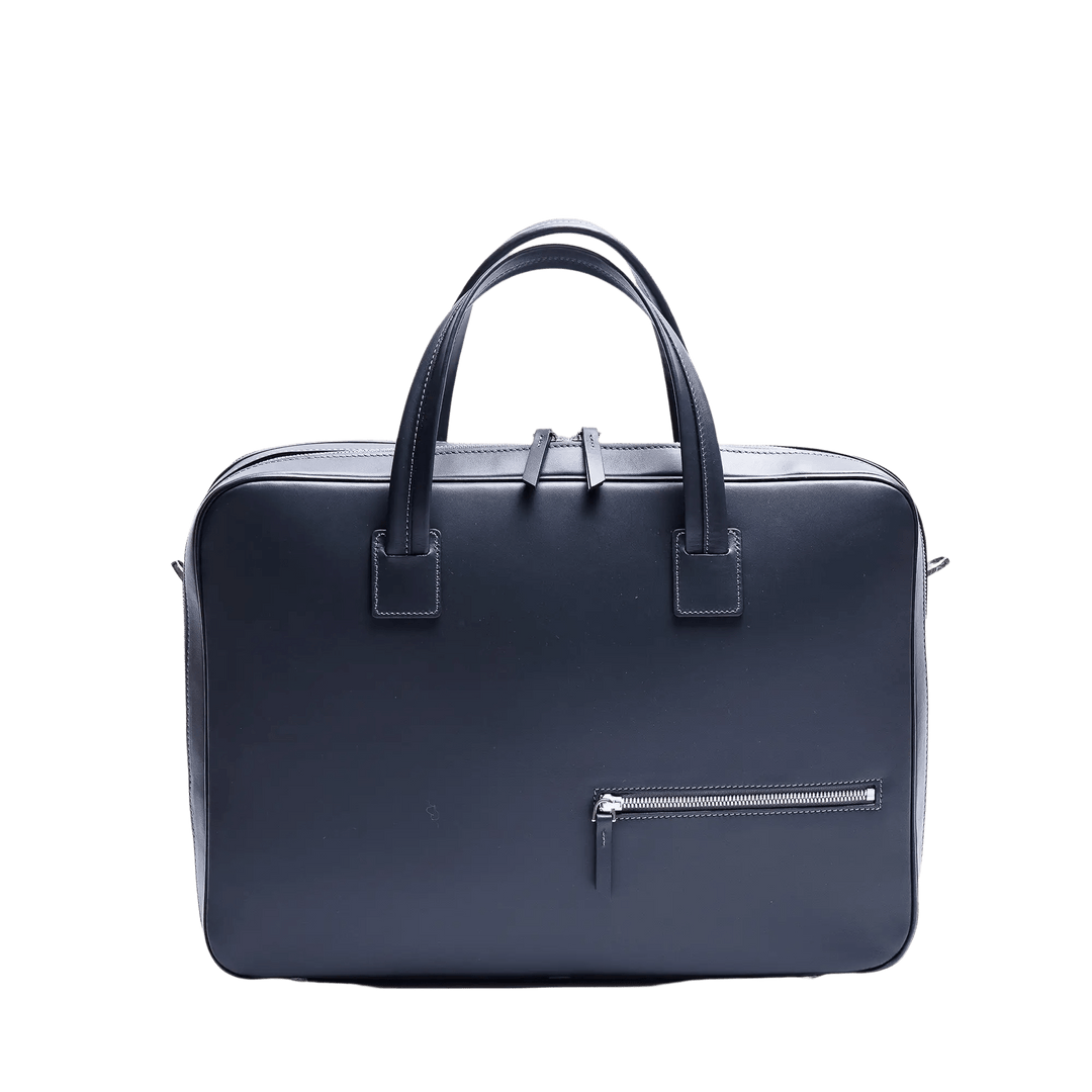 Lundi Paris - BELLECOURT - Marine | Sac ordinateur 36 heures lundi en cuir lisse - Lothaire