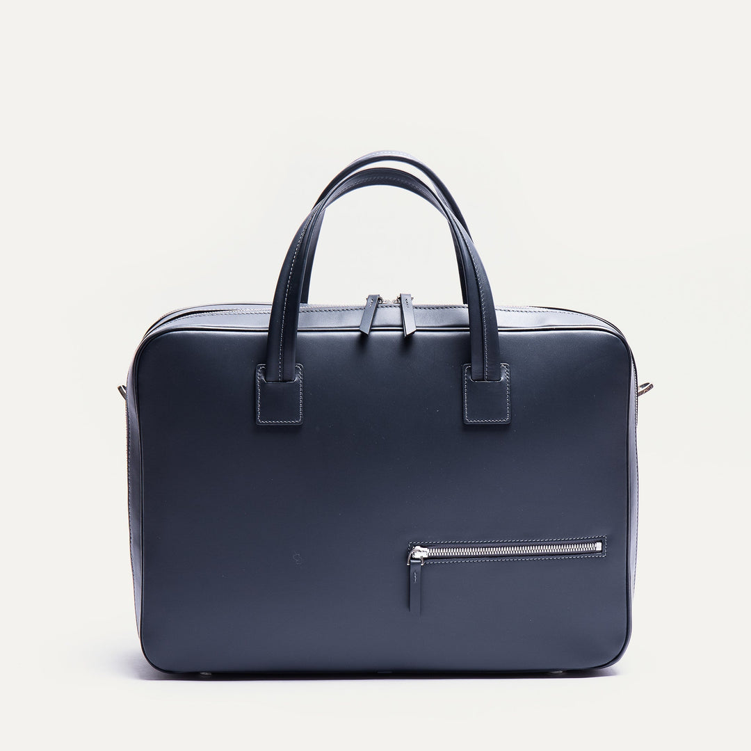 Lundi Paris - BELLECOURT - Marine | Sac ordinateur 36 heures lundi en cuir lisse - Lothaire
