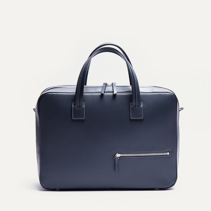Lundi Paris - BELLECOURT - Marine | Sac ordinateur 36 heures lundi en cuir lisse - Lothaire