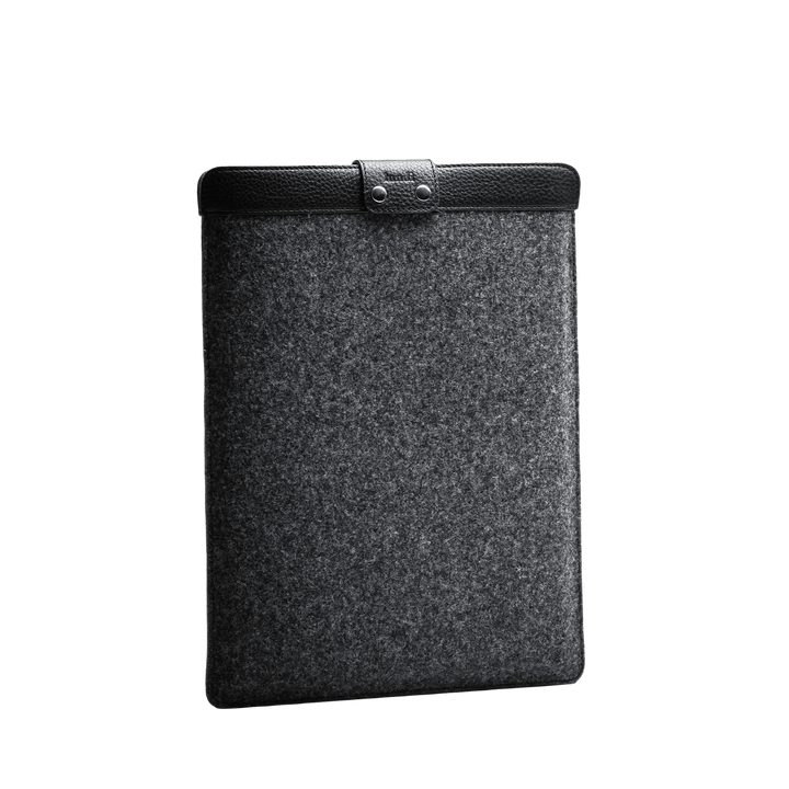 Lundi Paris - Pochette FLORA en cuir grainé noir (2 tailles) - Lothaire