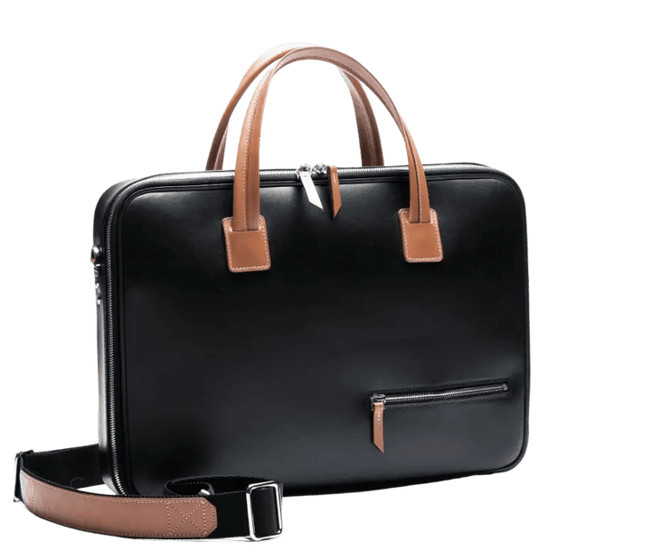 LUNDI PARIS - Porte documents - ALESSANDRO noir et cognac - Lothaire