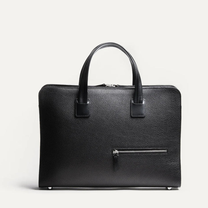 LUNDI PARIS - Porte-Documents Cameron en Cuir Grainé Noir - Lothaire