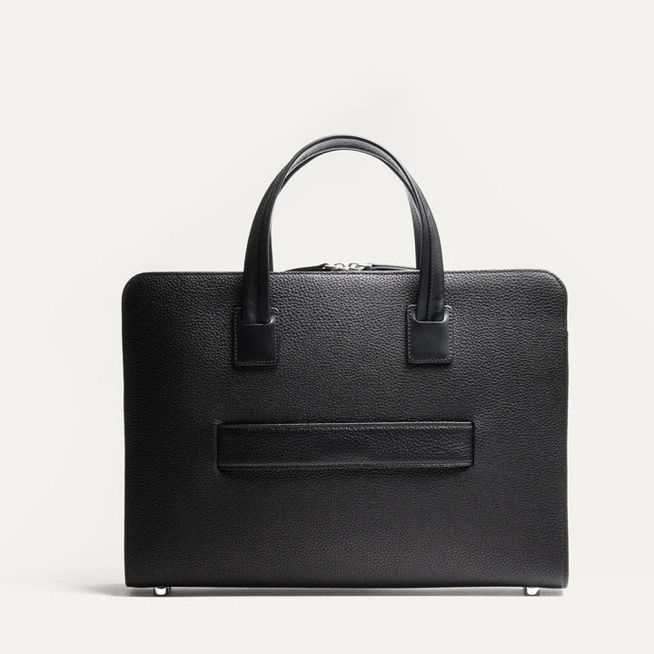 LUNDI PARIS - Porte-Documents Cameron en Cuir Grainé Noir - Lothaire