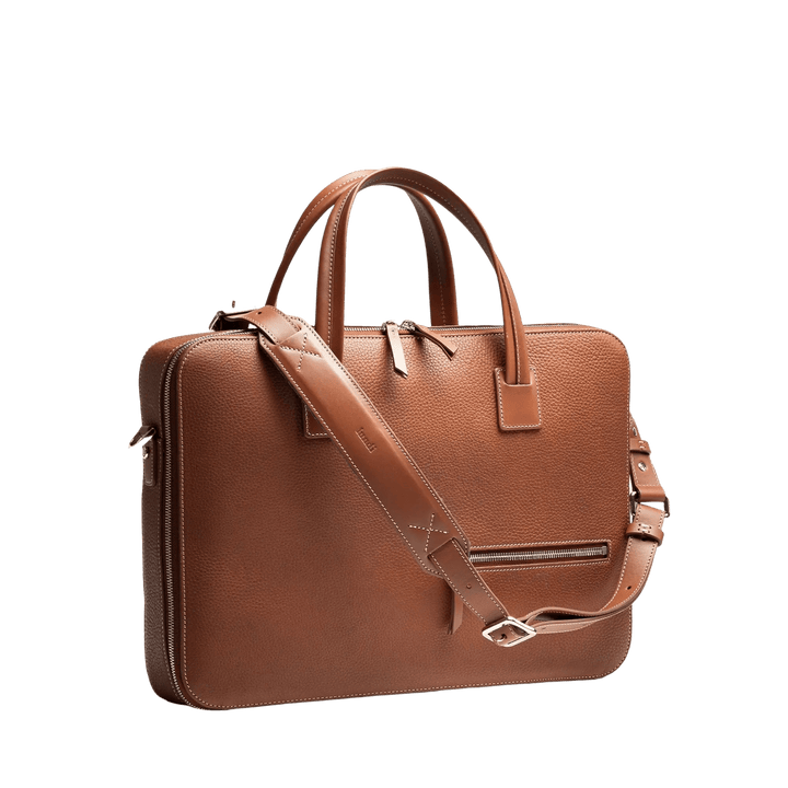 Lundi Paris - PORTE DOCUMENTS OSCAR | Cuir grainé Cognac - Lothaire