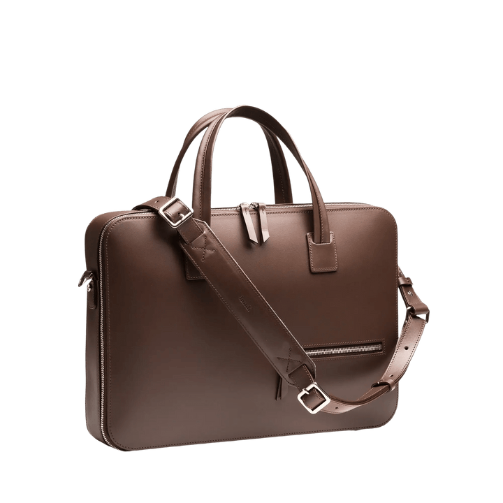 Lundi Paris - PORTE DOCUMENTS OSCAR | Cuir grainé marron - Lothaire