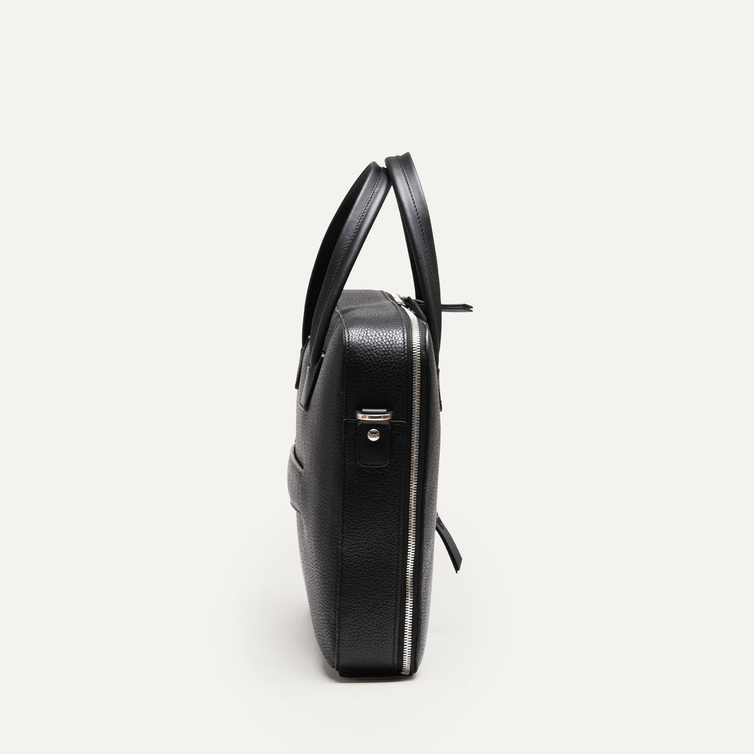 Lundi Paris - PORTE DOCUMENTS OSCAR | Cuir grainé Noir - Lothaire