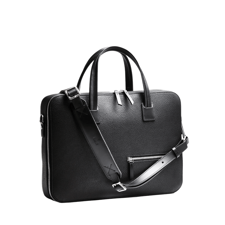 Lundi Paris - PORTE DOCUMENTS OSCAR | Cuir grainé Noir - Lothaire