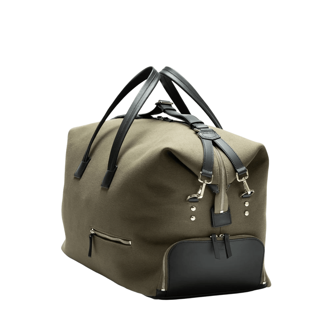 Lundi Paris - REMINGTON, Kaki | Sac de Voyage lundi en toile et cuir - Lothaire