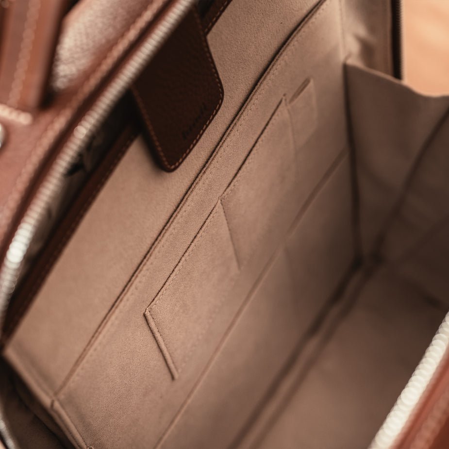 LUNDI PARIS - Sac à dos MARCUS en cuir grainé Cognac - Lothaire