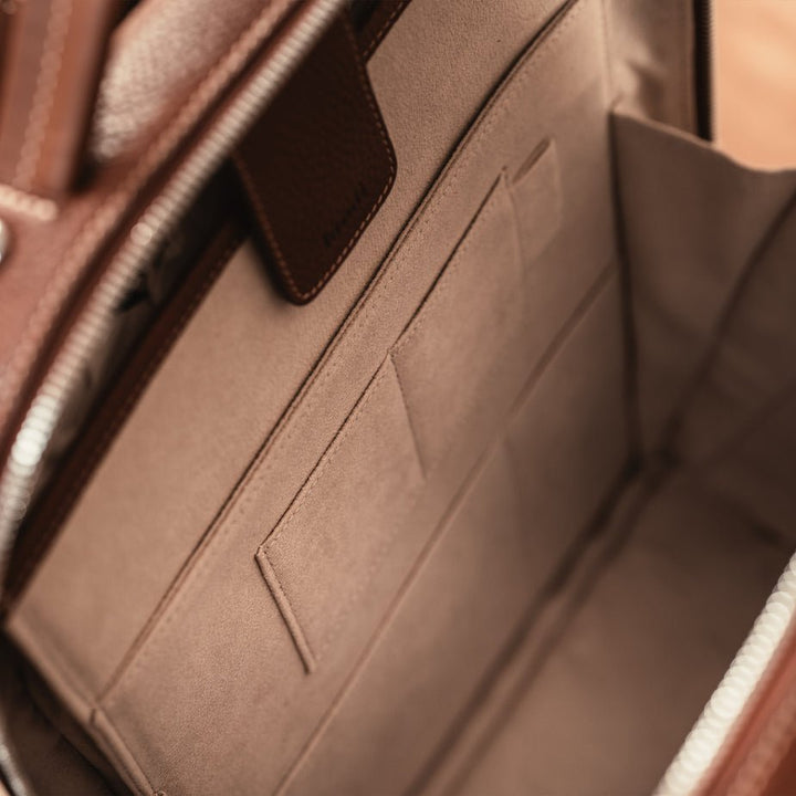 LUNDI PARIS - Sac à dos MARCUS en cuir grainé Cognac - Lothaire