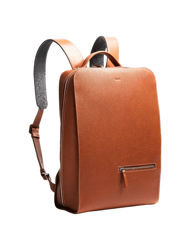 LUNDI PARIS - Sac à dos MARCUS en cuir grainé Cognac - Lothaire