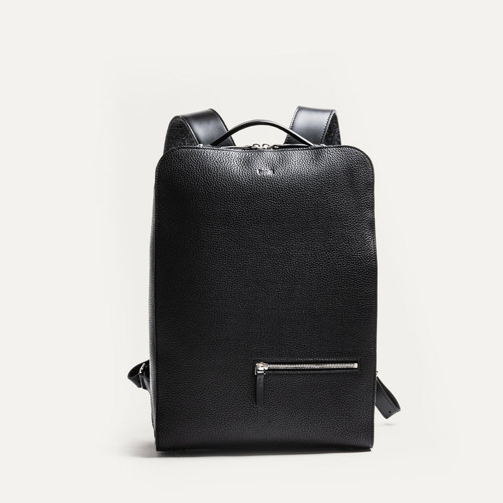 LUNDI PARIS - Sac à dos MARCUS en cuir grainé Noir - Lothaire
