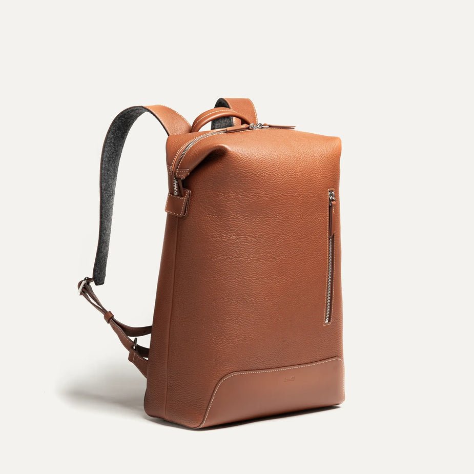 LUNDI PARIS - Sac à dos ROMEO en cuir Cognac - Lothaire