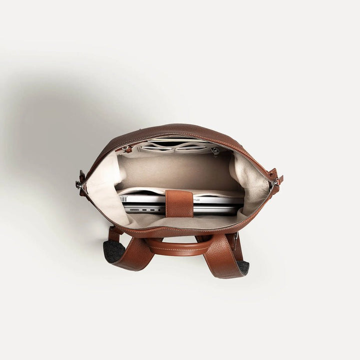 LUNDI PARIS - Sac à dos ROMEO en cuir Cognac - Lothaire