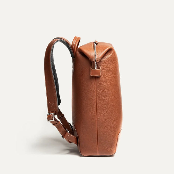 LUNDI PARIS - Sac à dos ROMEO en cuir Cognac - Lothaire
