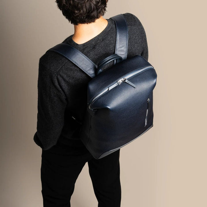 LUNDI PARIS - Sac à dos ROMEO en cuir Marine - Lothaire