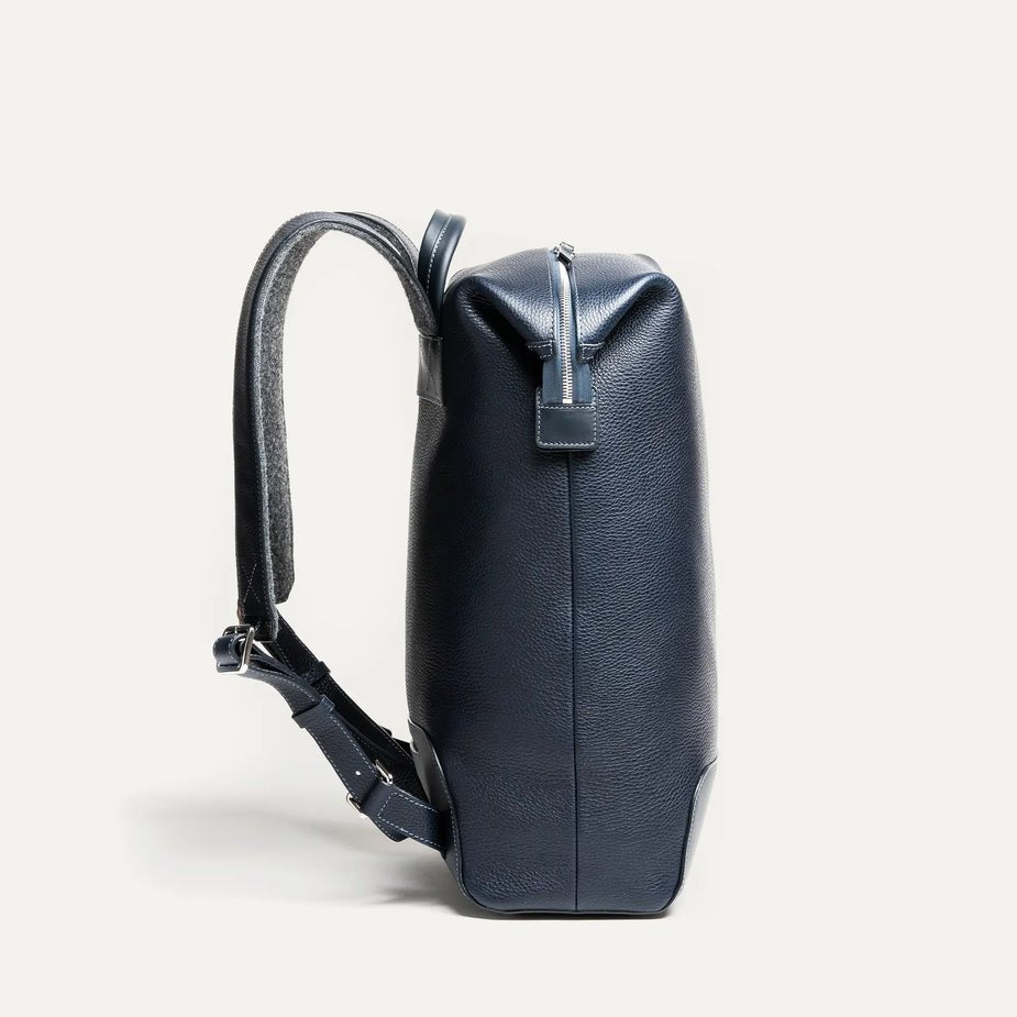 LUNDI PARIS - Sac à dos ROMEO en cuir Marine - Lothaire