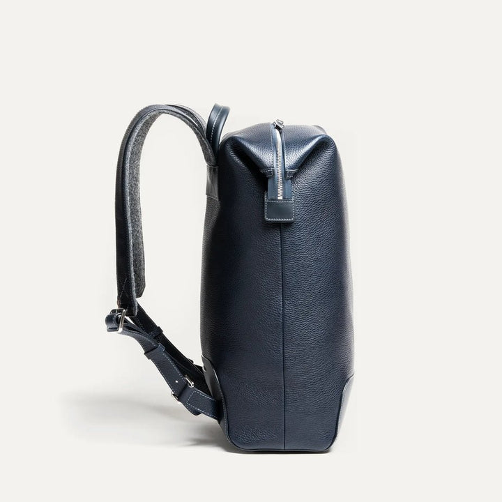 LUNDI PARIS - Sac à dos ROMEO en cuir Marine - Lothaire