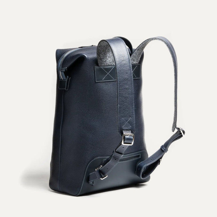 LUNDI PARIS - Sac à dos ROMEO en cuir Marine - Lothaire