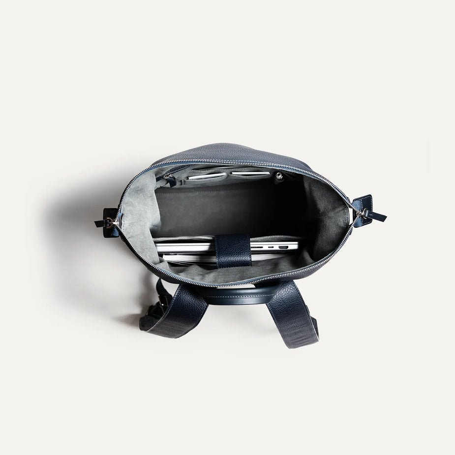 LUNDI PARIS - Sac à dos ROMEO en cuir Marine - Lothaire