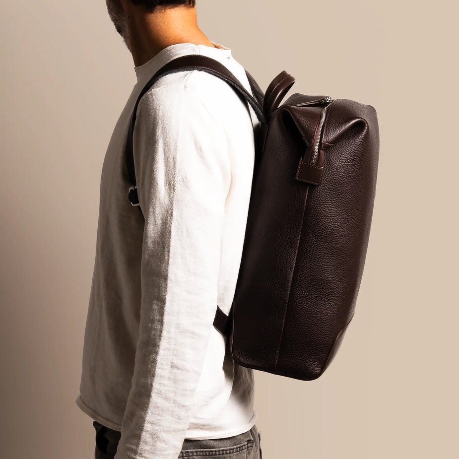 LUNDI PARIS - Sac à dos ROMEO en cuir Marron - Lothaire