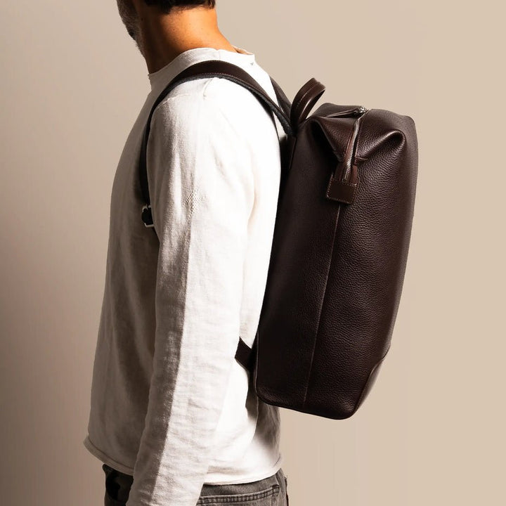 LUNDI PARIS - Sac à dos ROMEO en cuir Marron - Lothaire