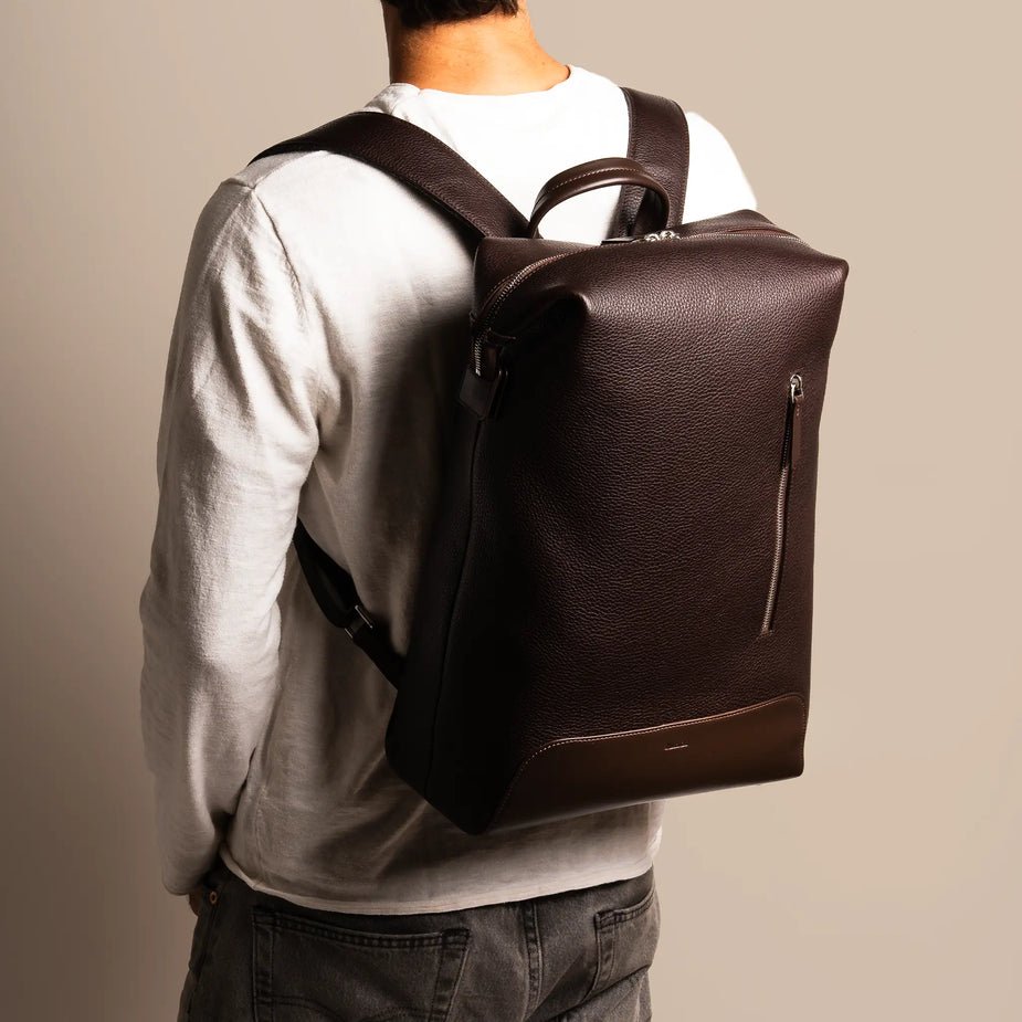 LUNDI PARIS - Sac à dos ROMEO en cuir Marron - Lothaire