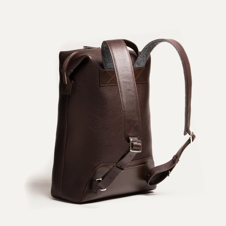 LUNDI PARIS - Sac à dos ROMEO en cuir Marron - Lothaire