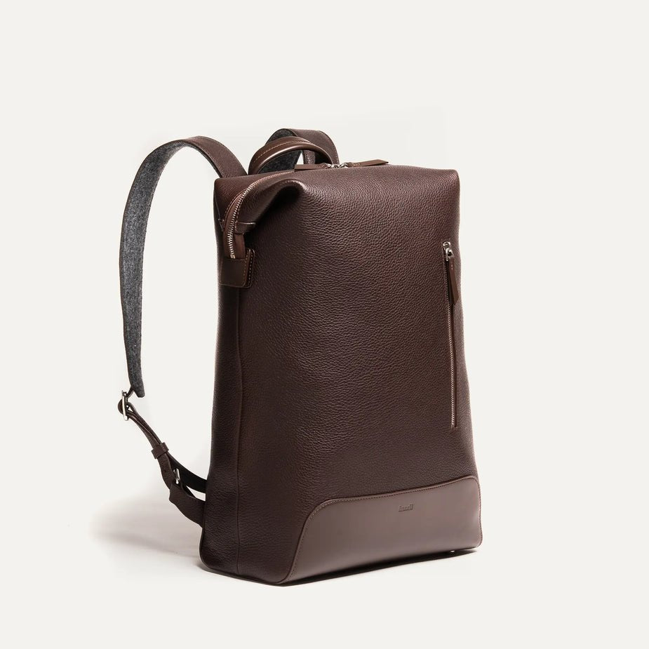 LUNDI PARIS - Sac à dos ROMEO en cuir Marron - Lothaire