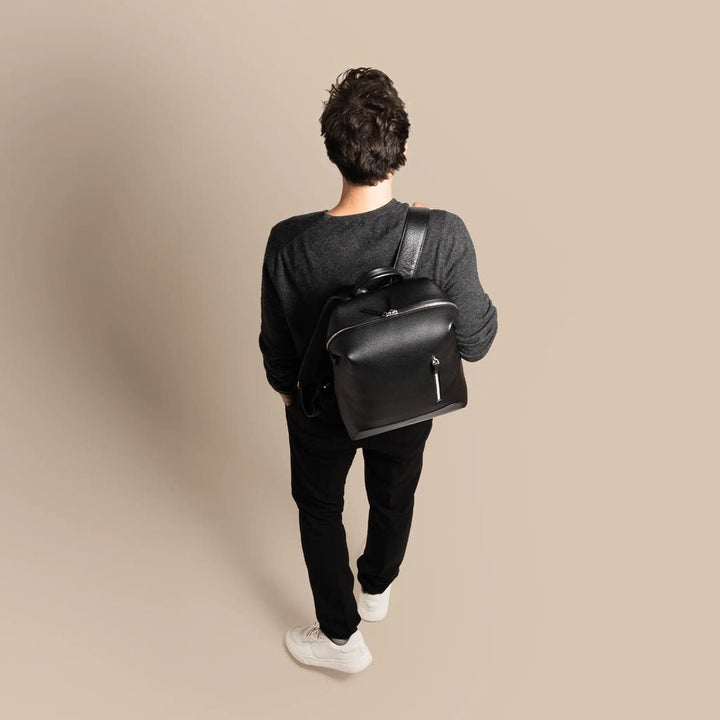 LUNDI PARIS - Sac à dos ROMEO en cuir Noir - Lothaire
